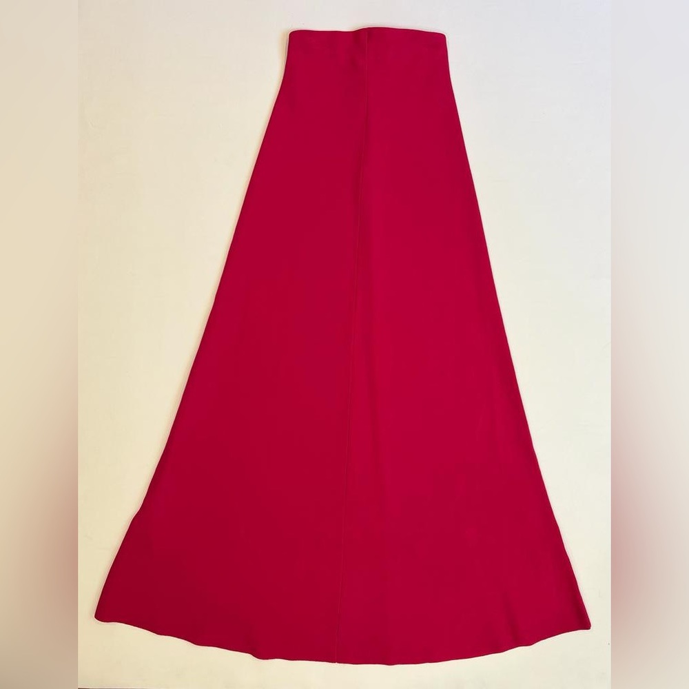 NWT ZARA Strapless Fuchsia Knit Midi Tube Dress Straight Neck 6873/013 SMALL - Picture 8 of 10